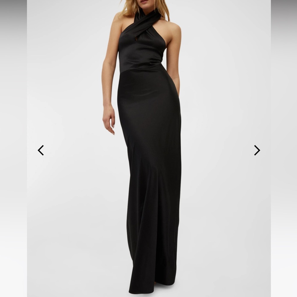 Veronica Beard Alberta Silk Halter Gown black